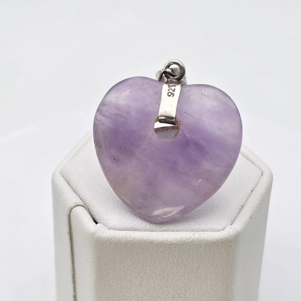 Vintage BOMA Amethyst Heart Pendant 925 Sterling‎ Silver Signed FREE $HIPPING!!
